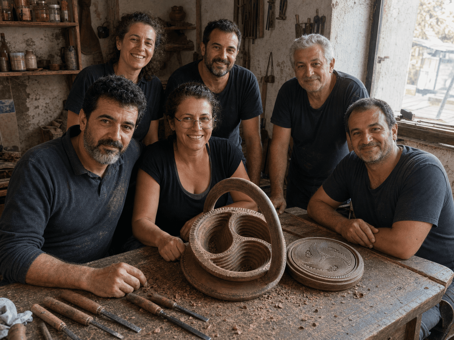 The artisans of Maison Furl, gathered at the studio.